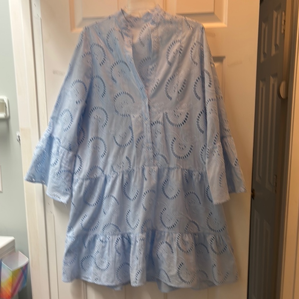 Light Blue Patterned Dress